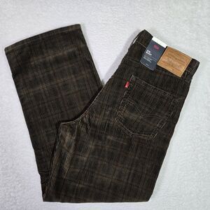 Levis Premium 578 Baggy Corduroy Mens 33x32 Jeans Brown Ennis Plaid Pants